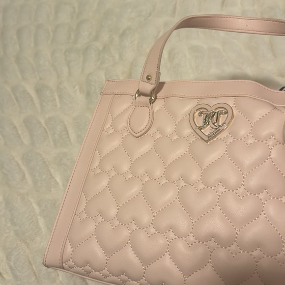💕 [VALENTINE] NWT Juicy Couture Bling Pink Heart Embroidered Tote Bag - Picture 2 of 9
